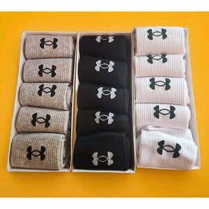 Under Armour Ankle Socks 15 Pairs UA Gym Trainer Lightweight Black Grey White